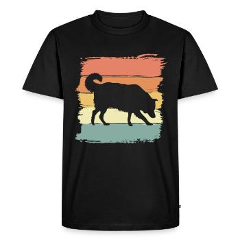 Border-collie rétro - T-shirt Premium bio Homme - noir - Devant - Nico (187cm)