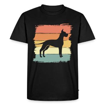 Rétro grand-danois - T-shirt Premium bio Homme - noir - Devant - Nico (187cm)