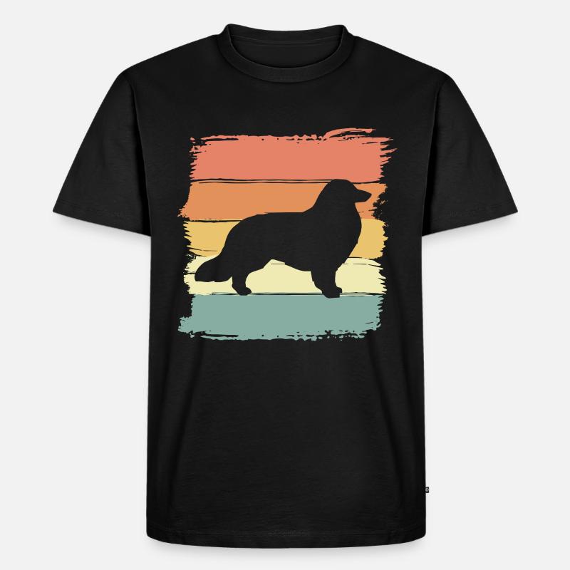 Collie Retro - Männer Premium Bio T-Shirt - Schwarz