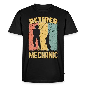 Mécanicien de pêche à la retraite - T-shirt Premium bio Homme - noir - Devant - Nico (187cm)