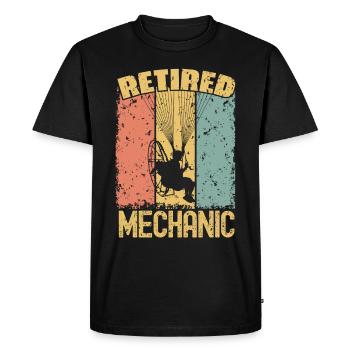 Paramotoring retired mechanic - Men's Premium Organic T-Shirt - black - Front - Nico (187cm)