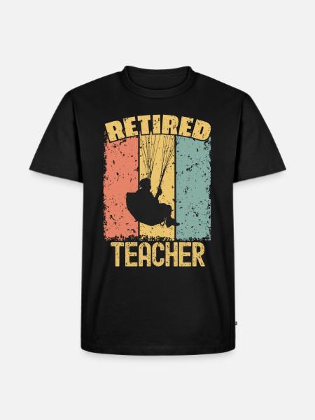 Paragliding retired teacher - Men's Premium Organic T-Shirt - black