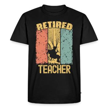 Paramotoring retired teacher - Men's Premium Organic T-Shirt - black - Front - Nico (187cm)