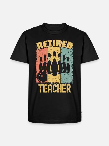 Bowling pensionierter Lehrer - Männer Premium Bio T-Shirt - Schwarz