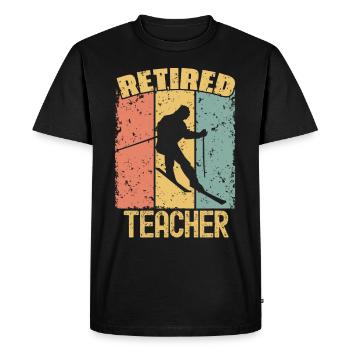 Skiing retired teacher - Men's Premium Organic T-Shirt - black - Front - Nico (187cm)