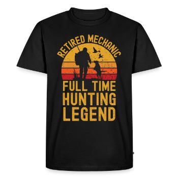 Retired mechanic hunting legend - Men's Premium Organic T-Shirt - black - Front - Nico (187cm)