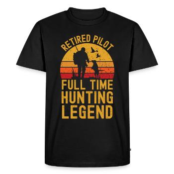 Retired pilot hunting legend - Men's Premium Organic T-Shirt - black - Front - Nico (187cm)