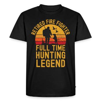 Légende de la chasse aux pompiers à la retraite - T-shirt Premium bio Homme - noir - Devant - Nico (187cm)