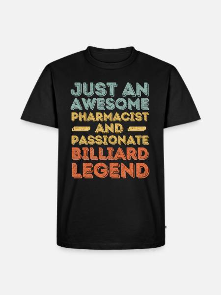 Pharmacist Billiard legend retro - Men's Premium Organic T-Shirt - black