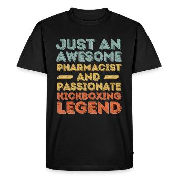 Pharmacist Kickboxing legend retro - Men's Premium Organic T-Shirt - black - Front - Nico (187cm)
