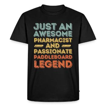 Pharmacist Paddleboard legend retro - Men's Premium Organic T-Shirt - black - Front - Nico (187cm)