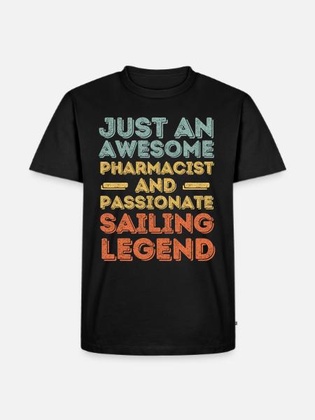 Pharmacist Sailing legend retro - Men's Premium Organic T-Shirt - black