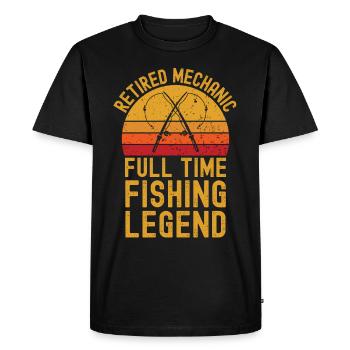 Retired mechanic fishing legend - Men's Premium Organic T-Shirt - black - Front - Nico (187cm)