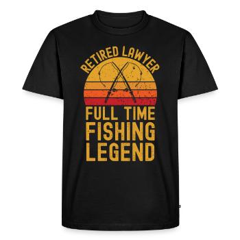 Légende de la pêche à la retraite - T-shirt Premium bio Homme - noir - Devant - Nico (187cm)