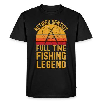 Légende de la pêche dentaire à la retraite - T-shirt Premium bio Homme - noir - Devant - Nico (187cm)