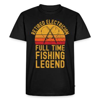 Légende de la pêche électricien à la retraite - T-shirt Premium bio Homme - noir - Devant - Nico (187cm)