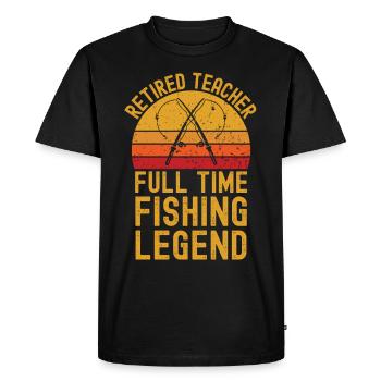 Légende de la pêche enseignante à la retraite - T-shirt Premium bio Homme - noir - Devant - Nico (187cm)