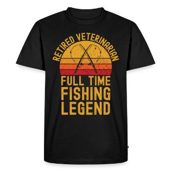 Légende de pêche vétérinaire à la retraite - T-shirt Premium bio Homme - noir - Devant - Nico (187cm)