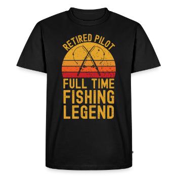 Retired pilot fishing legend - Men's Premium Organic T-Shirt - black - Front - Nico (187cm)