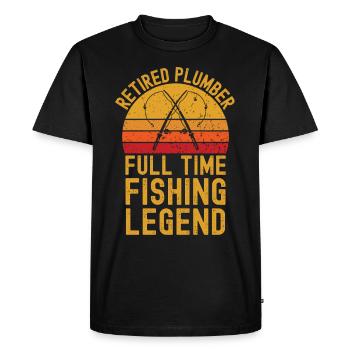 Légende de la pêche plombière à la retraite - T-shirt Premium bio Homme - noir - Devant - Nico (187cm)