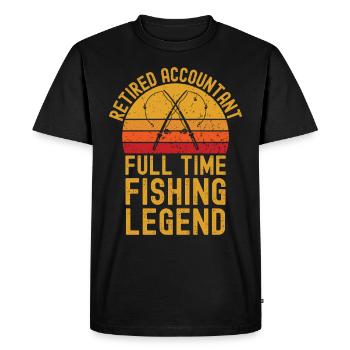 Légende de la pêche comptable à la retraite - T-shirt Premium bio Homme - noir - Devant - Nico (187cm)