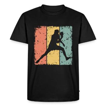 Tennis de table rétro - T-shirt Premium bio Homme - noir - Devant - Nico (187cm)