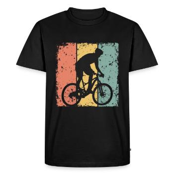 Vélo rétro - T-shirt Premium bio Homme - noir - Devant - Nico (187cm)