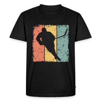Rétro hockey sur glace - T-shirt Premium bio Homme - noir - Devant - Nico (187cm)