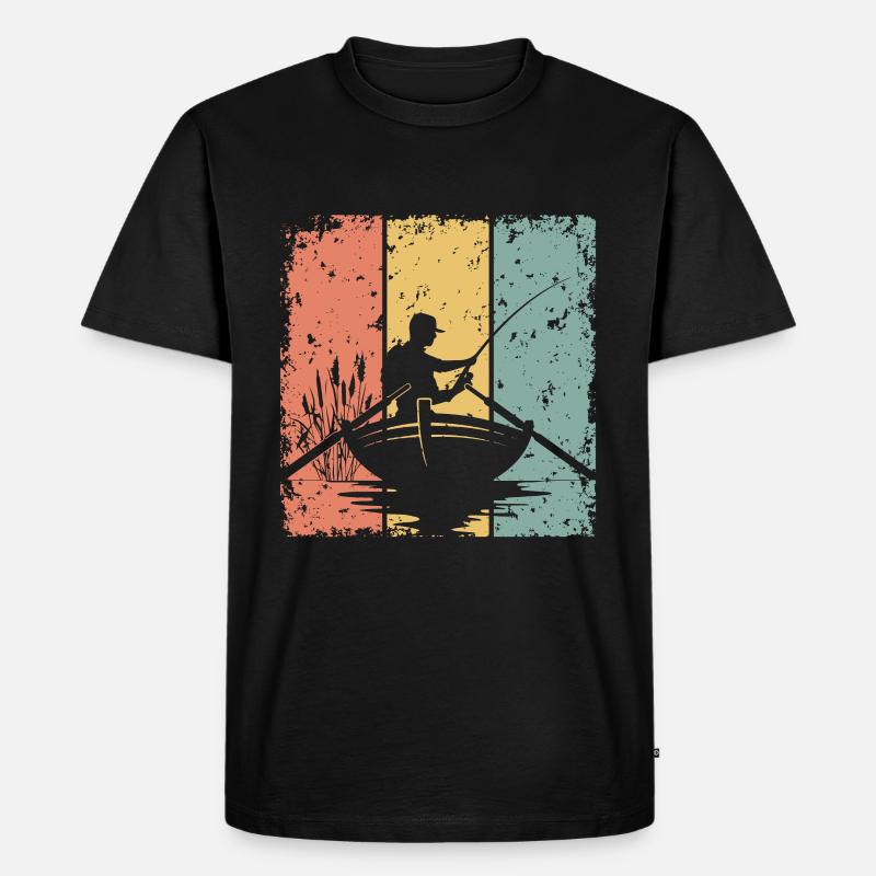 Pêche rétro - T-shirt Premium bio Homme - noir