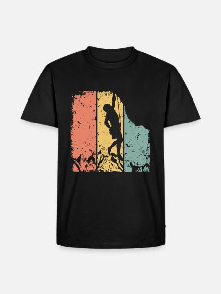Climbing retro - Men's Premium Organic T-Shirt - black