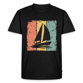 Sailing retro - Men's Premium Organic T-Shirt - black - Front - Nico (187cm)