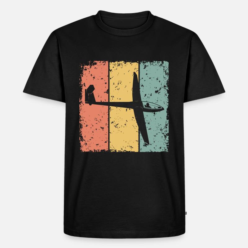 Gleiten im Retro - Männer Premium Bio T-Shirt - Schwarz