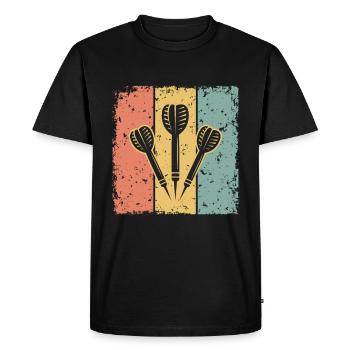 Darts retro - Men's Premium Organic T-Shirt - black - Front - Nico (187cm)