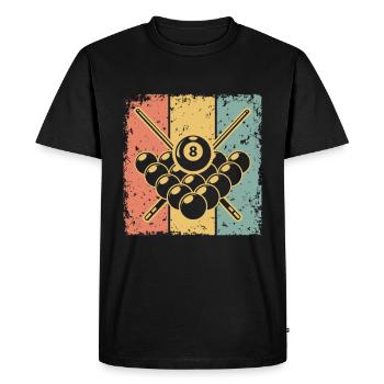 Billard rétro - T-shirt Premium bio Homme - noir - Devant - Nico (187cm)