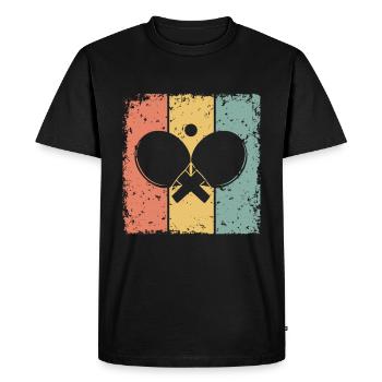 Tennis de table rétro - T-shirt Premium bio Homme - noir - Devant - Nico (187cm)