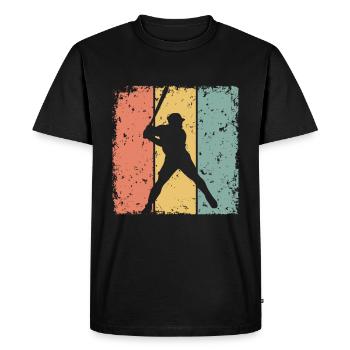 Baseball retro - Men's Premium Organic T-Shirt - black - Front - Nico (187cm)