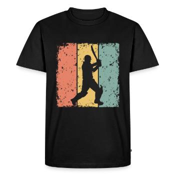 Cricket retro - Men's Premium Organic T-Shirt - black - Front - Nico (187cm)