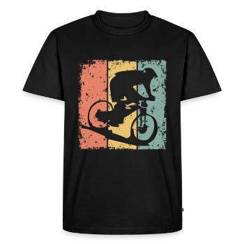 Vélo rétro - T-shirt Premium bio Homme - noir - Devant - Nico (187cm)