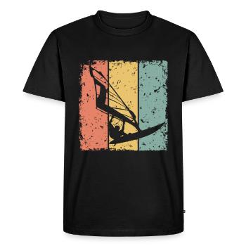 Windsurfing retro - Men's Premium Organic T-Shirt - black - Front - Nico (187cm)