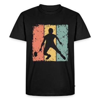 Badminton rétro - T-shirt Premium bio Homme - noir - Devant - Nico (187cm)