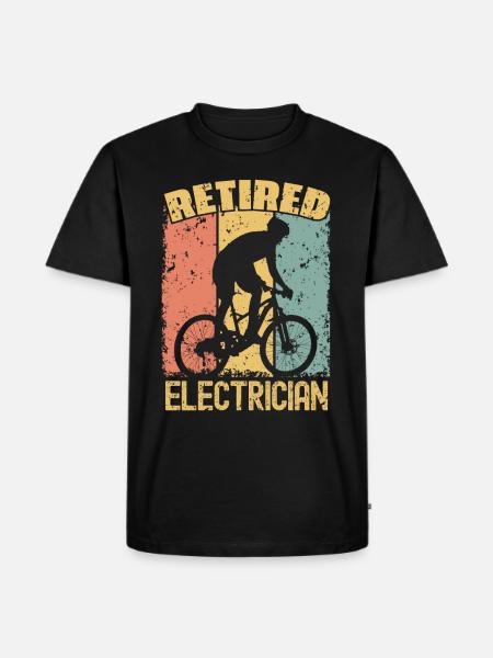 Biking retired electrician - Men's Premium Organic T-Shirt - black