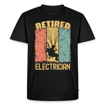 Paramotor retired electrician - Men's Premium Organic T-Shirt - black - Front - Nico (187cm)