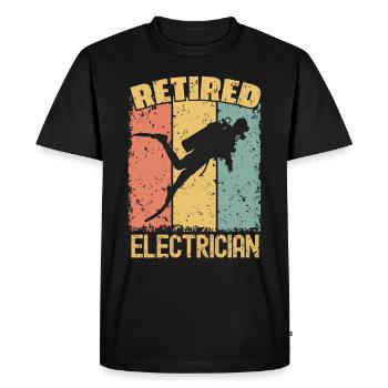 Électricien plongeur à la retraite - T-shirt Premium bio Homme - noir - Devant - Nico (187cm)