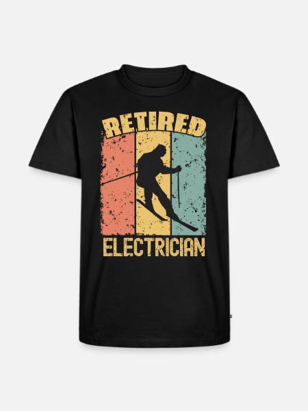 Skiing retired electrician - Men's Premium Organic T-Shirt - black
