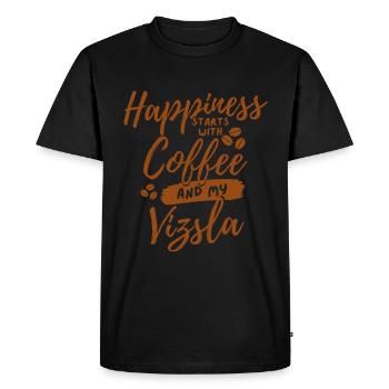Kaffee Vizsla Liebhaber - Männer Premium Bio T-Shirt - Schwarz - Vorne - Nico (187cm)