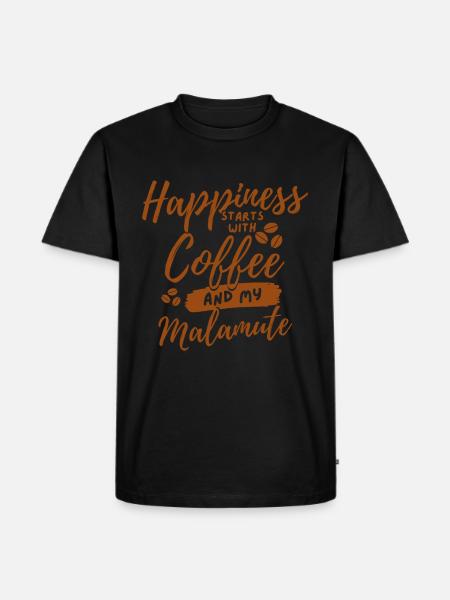 Coffee Malamute lover - Men's Premium Organic T-Shirt - black