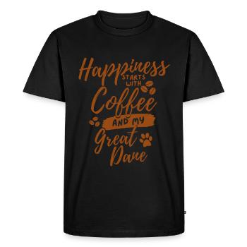Café Amoureux des grand-danois - T-shirt Premium bio Homme - noir - Devant - Nico (187cm)