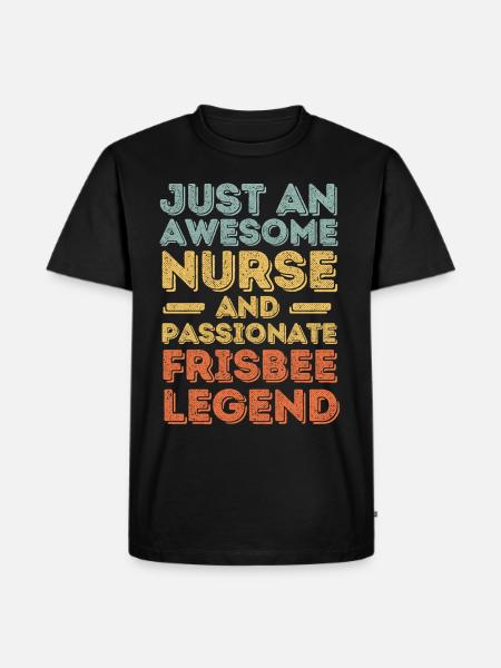 Nurse Frisbee legend retro - Men's Premium Organic T-Shirt - black
