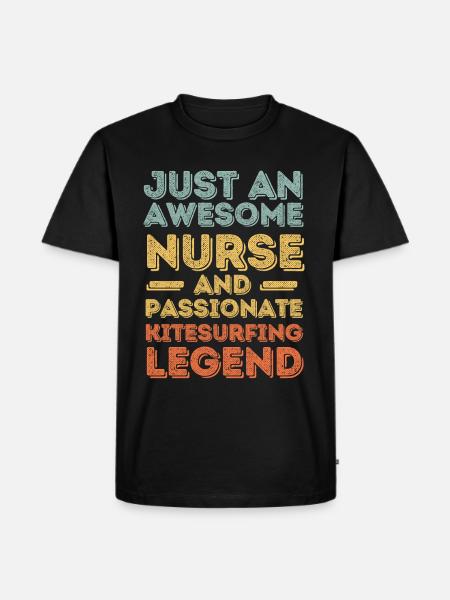 Nurse Kitesurfing legend retro - Men's Premium Organic T-Shirt - black