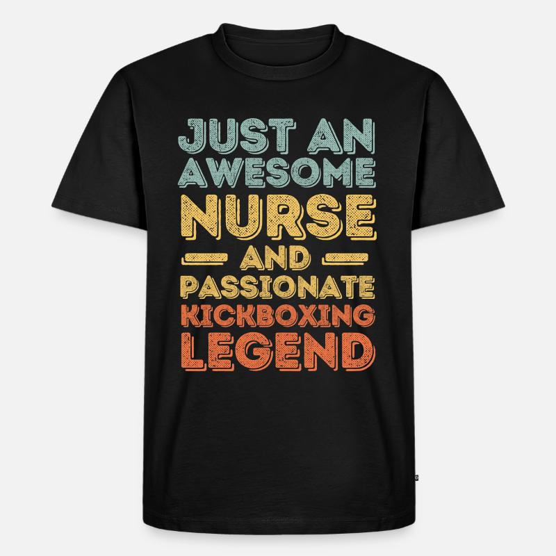 Nurse Kickboxing legend retro - Men's Premium Organic T-Shirt - black